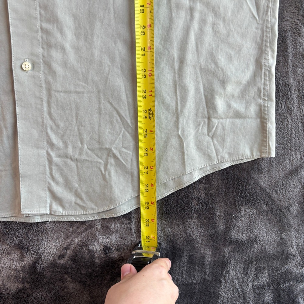 Pierre Cardin Mens Light Sage Dress Shirt Size 17 34/35 Long Sleeve Button Down - Picture 8 of 8